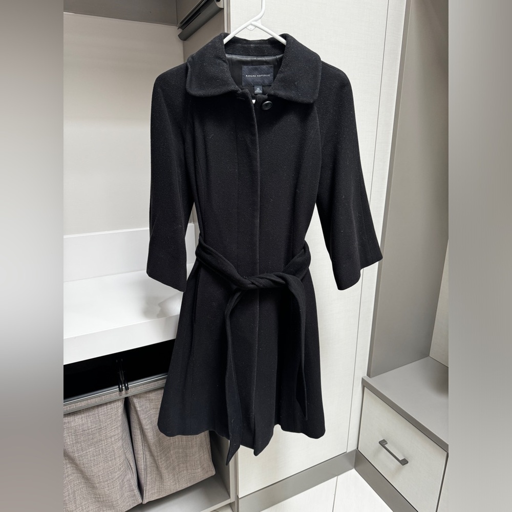 Banana Republic black pea coat size xs